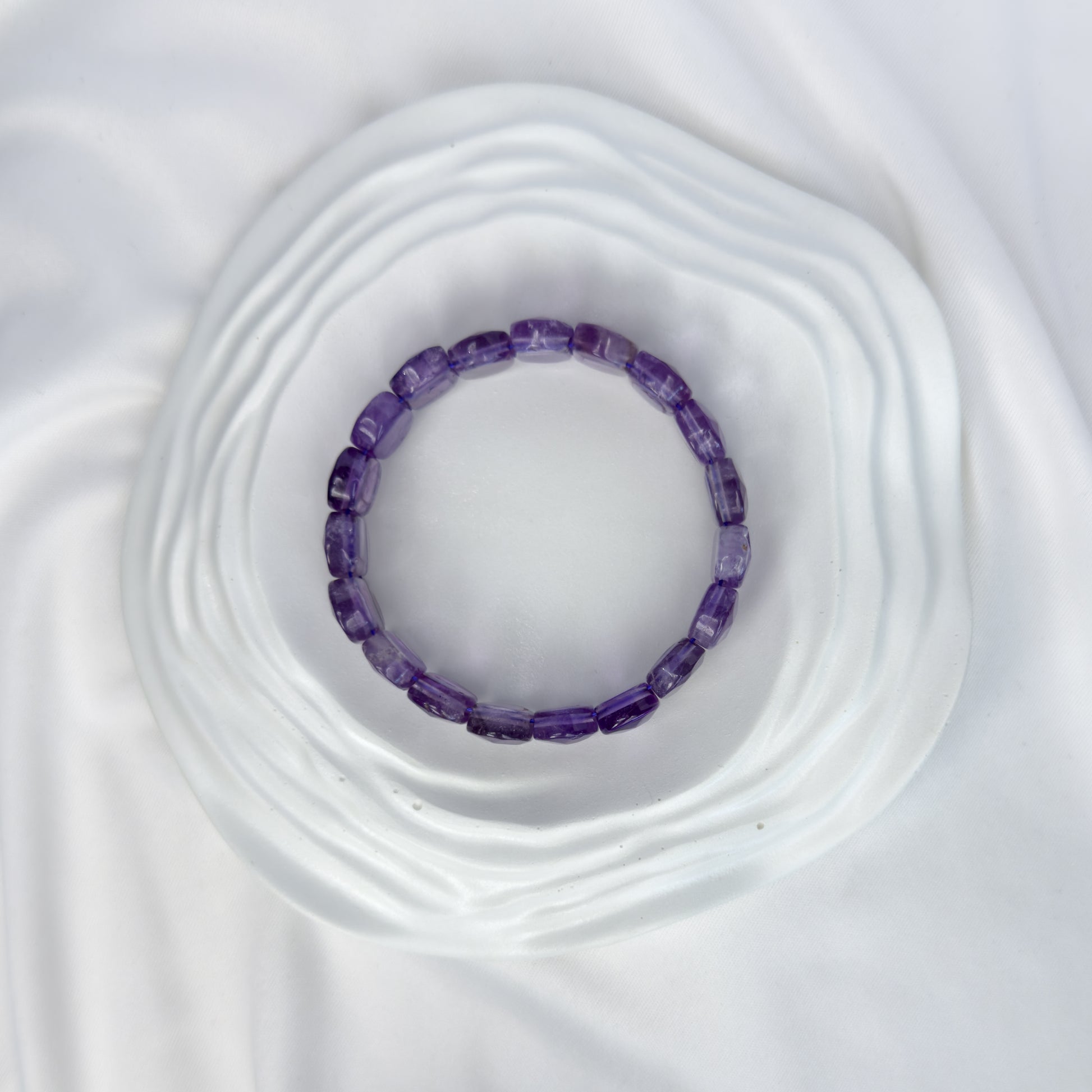 Amethyst Bracelet – Faceted Oval Beads for Calm & Peace