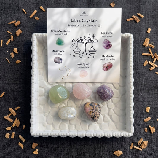 Libra Zodiac Crystal Kit – Polished Tumble Stones for Balance & Harmony