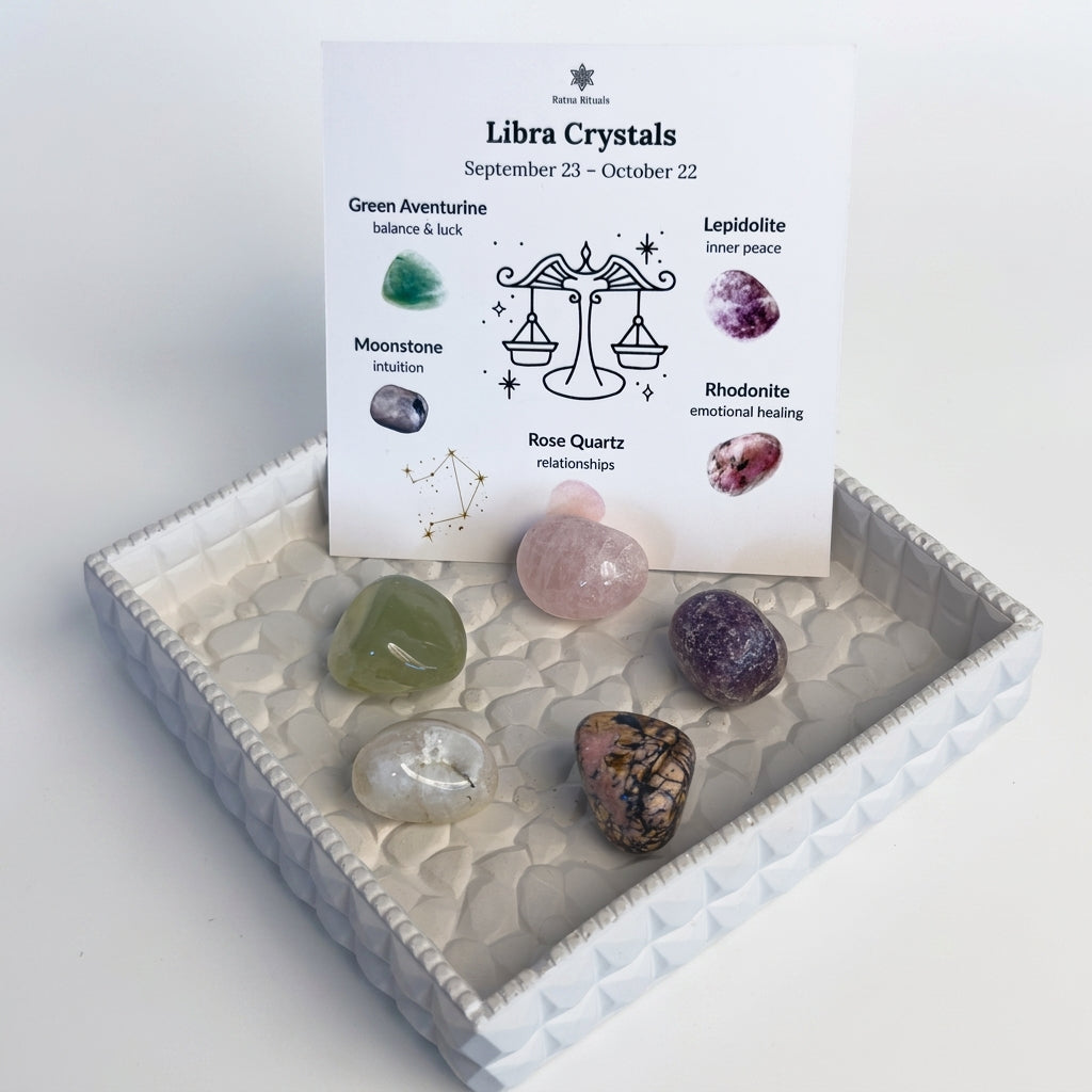 Libra Zodiac Crystal Kit – Polished Tumble Stones for Balance & Harmony