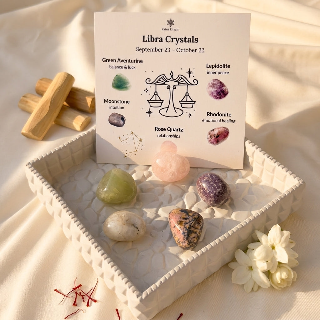 Libra Zodiac Crystal Kit – Polished Tumble Stones for Balance & Harmony