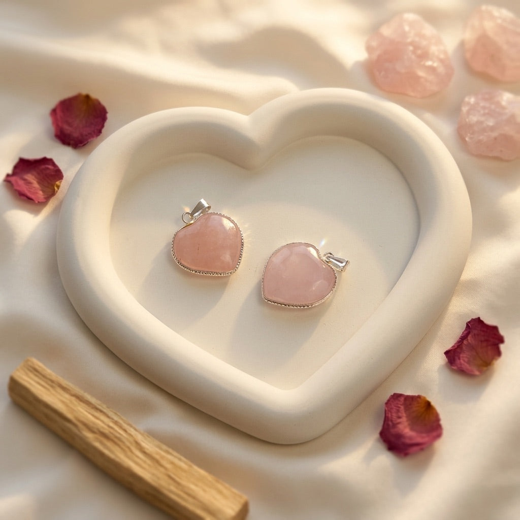 Rose Quartz Heart Pendant – Crystal Locket for Love