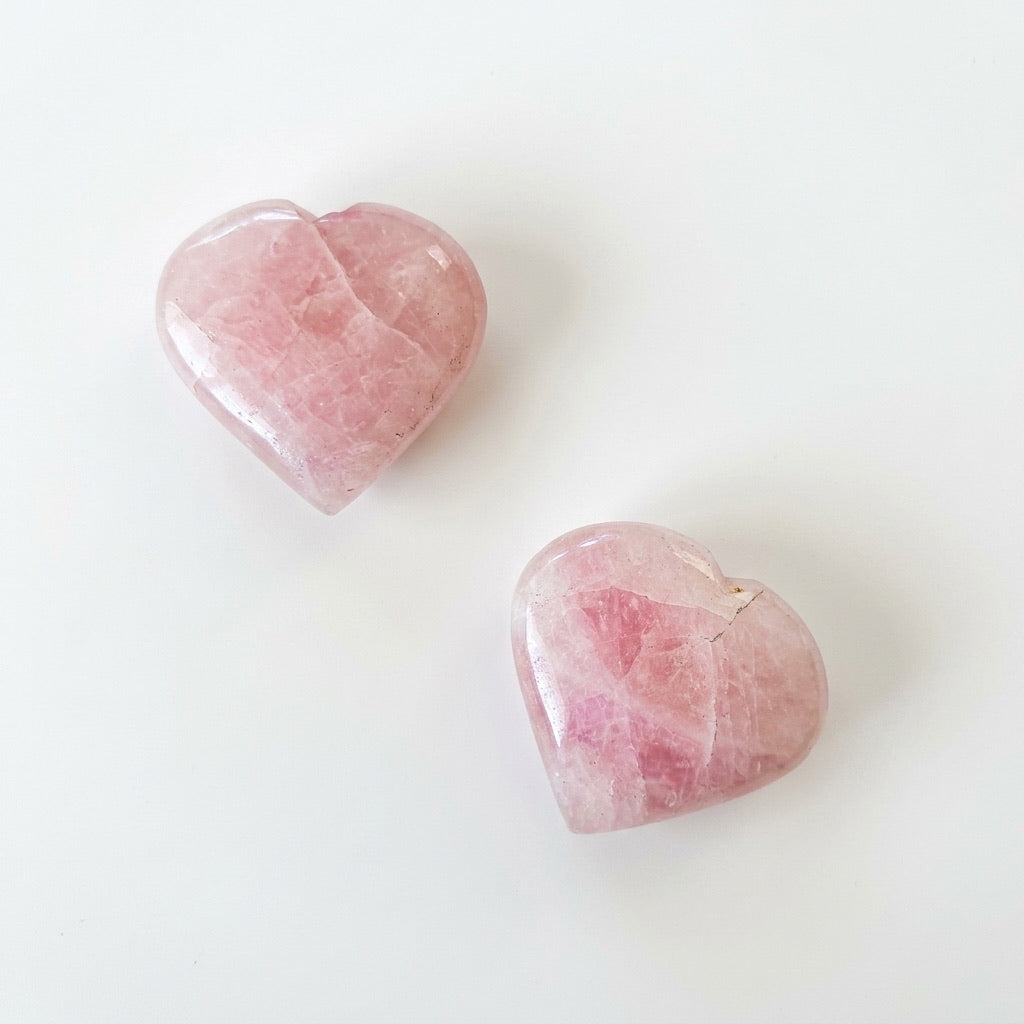 Rose Quartz Heart – Hand Carved Crystal Heart (5cm)
