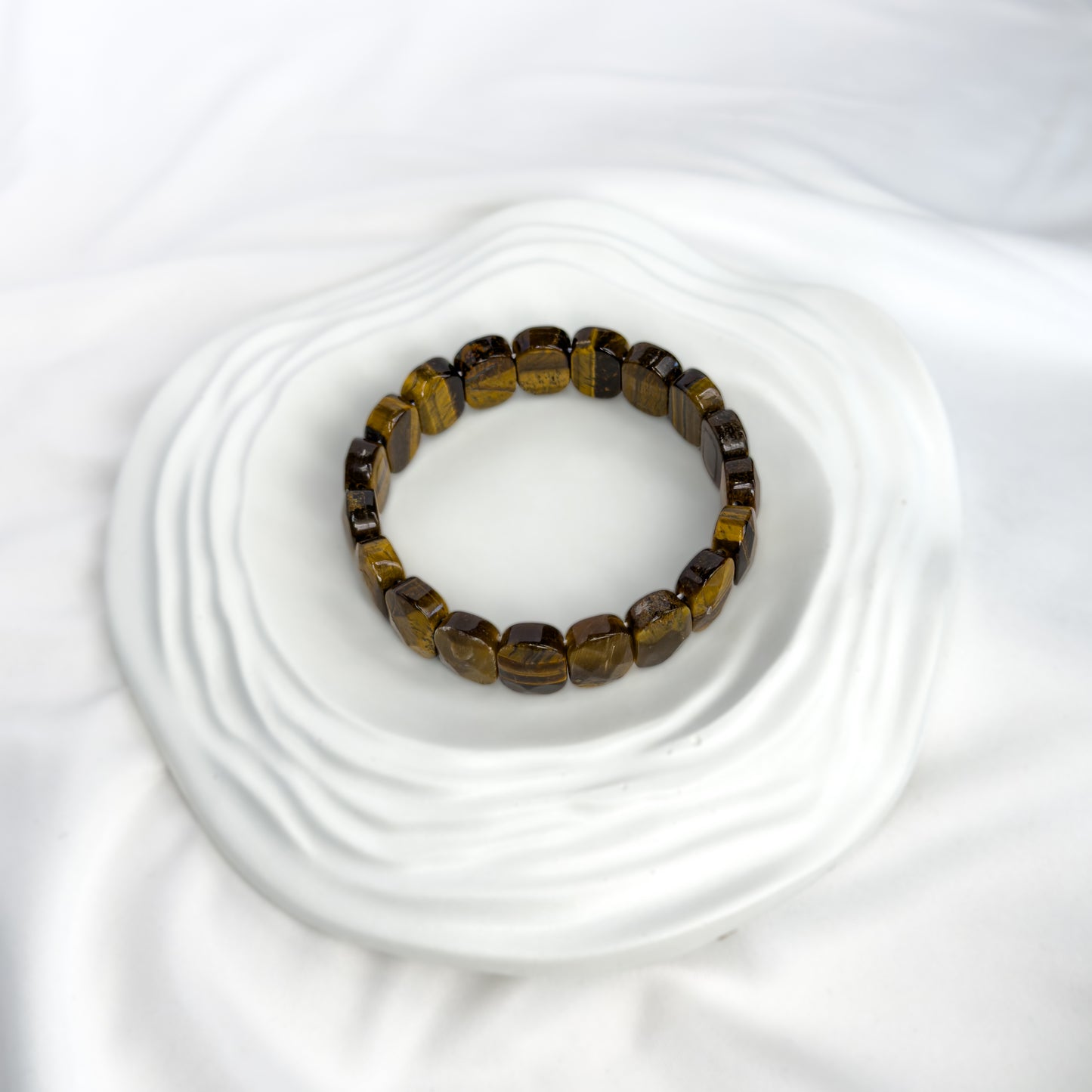 Tiger's Eye Bracelet – Faceted Oval Beads for Courage & Success