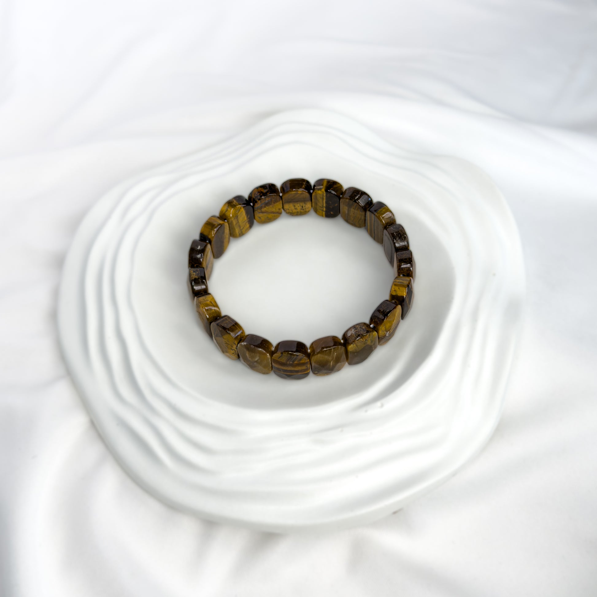 Tiger's Eye Bracelet – Faceted Oval Beads for Courage & Success
