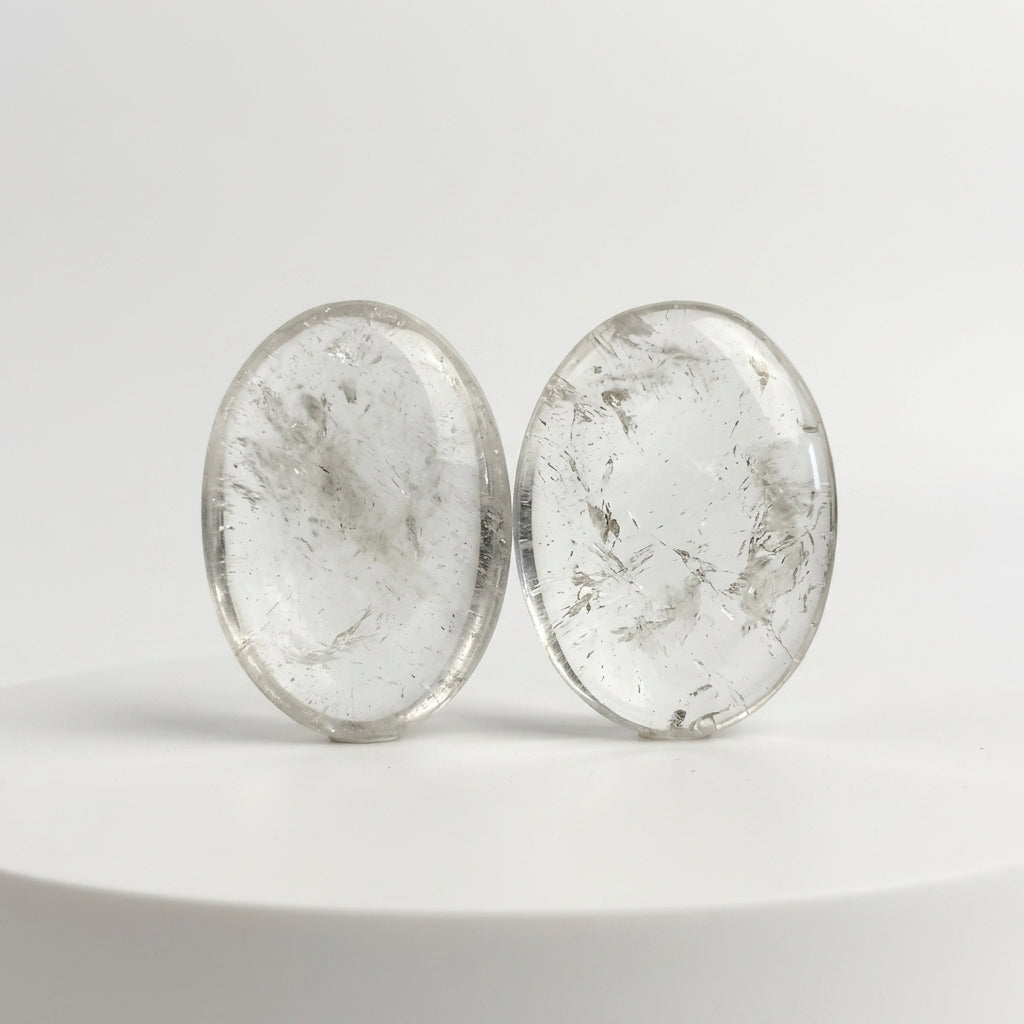 Clear Quartz Worry Stone for Clarity & Energy Cleansing
