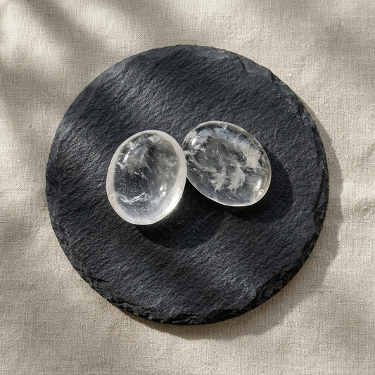 Clear Quartz Worry Stone for Clarity & Energy Cleansing