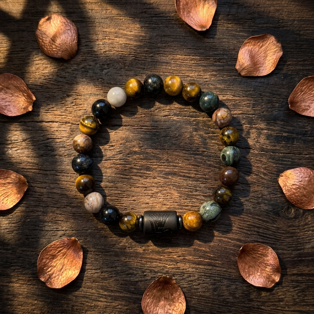Pisces Zodiac Bracelet – Black Obsidian with Pisces Charm