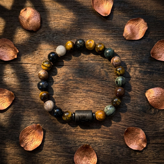 Pisces Zodiac Bracelet – Black Obsidian with Pisces Charm