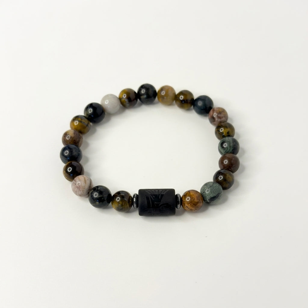 Pisces Zodiac Bracelet – Black Obsidian with Pisces Charm