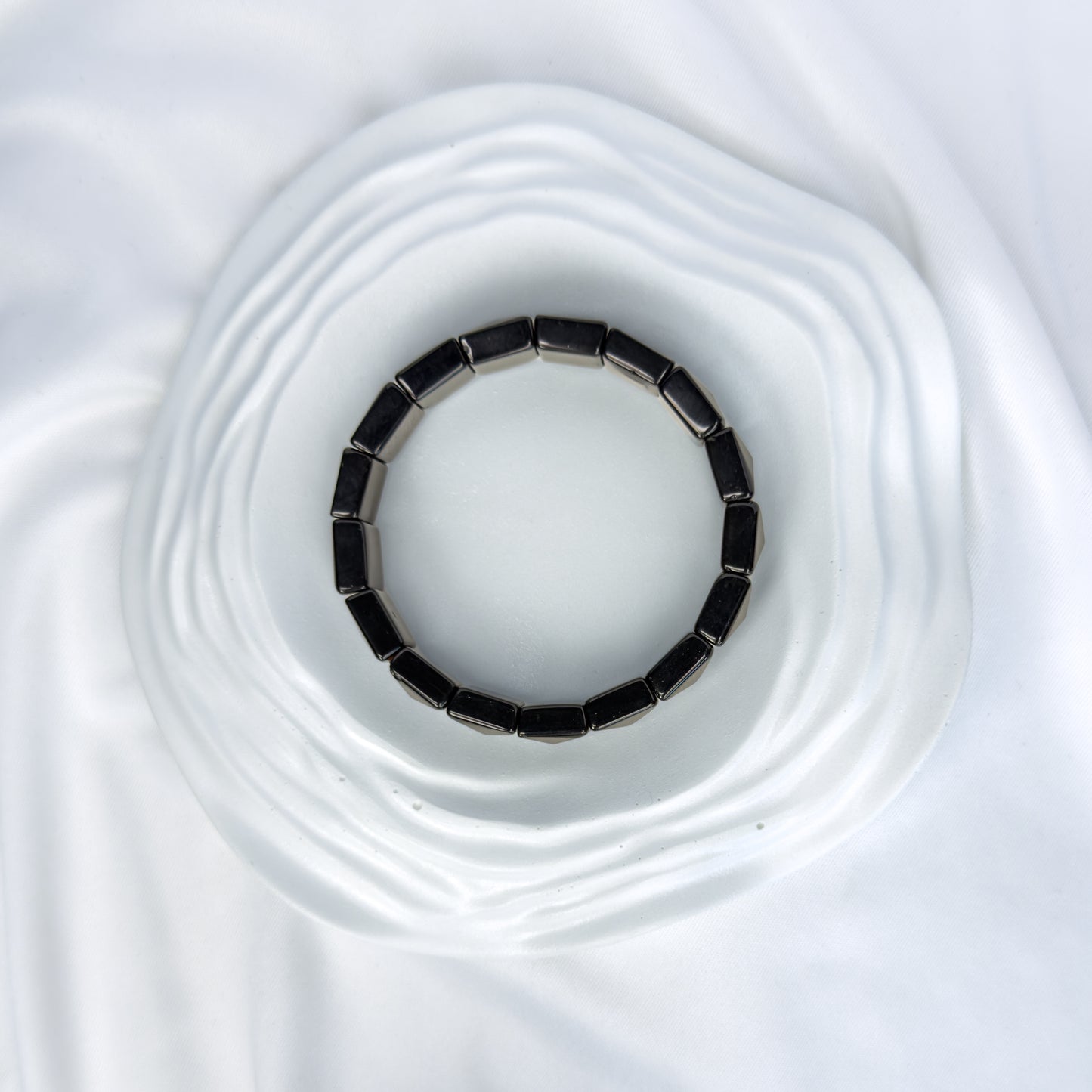 Black Obsidian Bracelet – Faceted Square Beads (12mm) for Protection