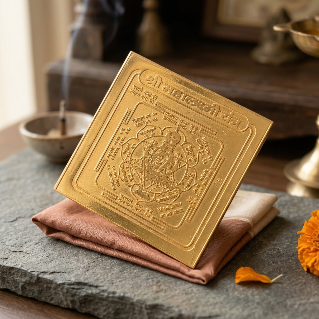 Shree Mahalakshmi Pocket Yantra - Laminated Copper (2 x 2 in)