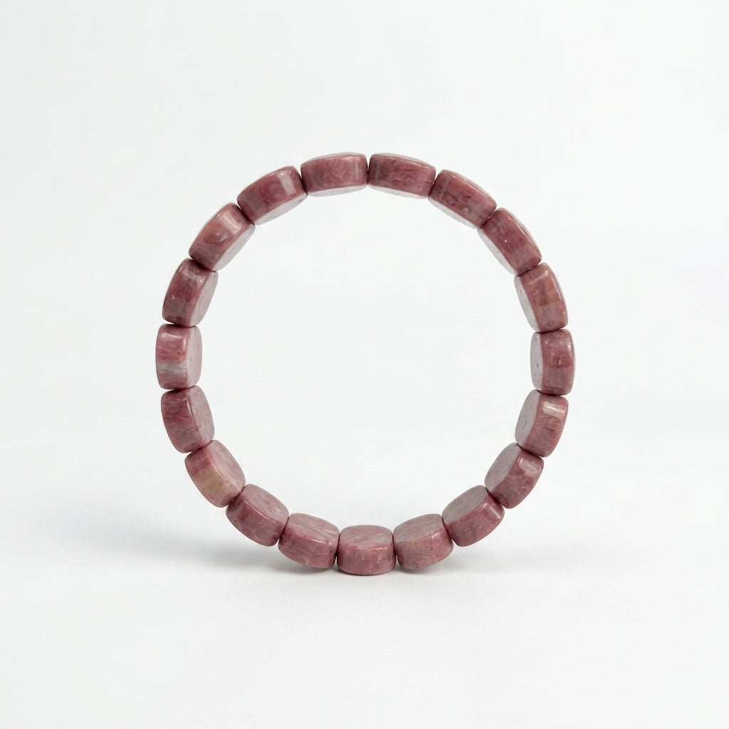 Rhodonite Bracelet – Faceted Oval Beads for Emotional Balance