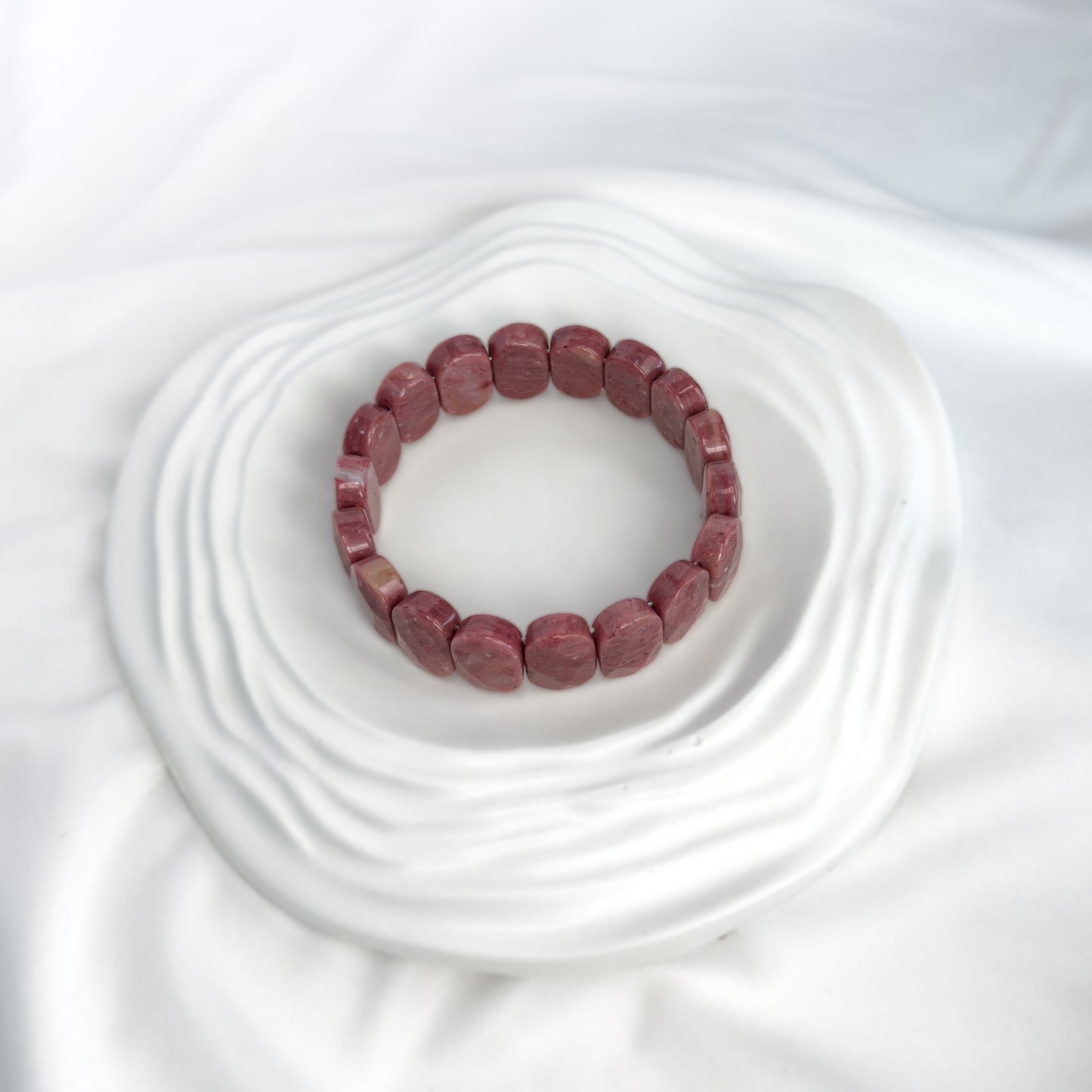 Rhodonite Bracelet – Faceted Oval Beads for Emotional Balance