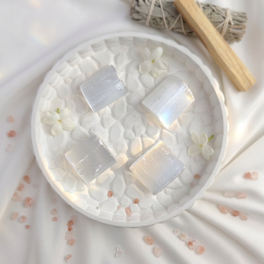 Selenite Tumble Stone – Crystal Cleansing & Charging