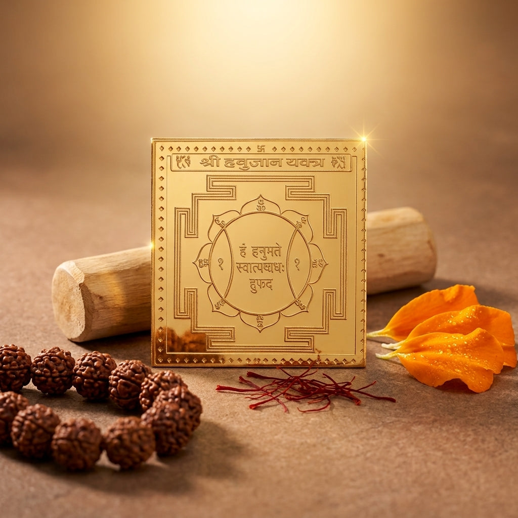 Shree Hanuman Pocket Yantra - Laminated Copper (2 x 2 in)