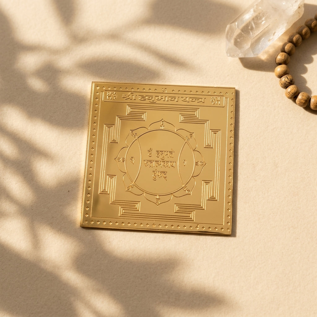 Shree Hanuman Pocket Yantra - Laminated Copper (2 x 2 in)