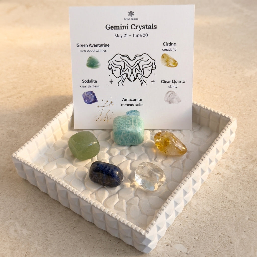 Gemini Zodiac Crystal Kit – Polished Tumble Stones for Clarity & Communication