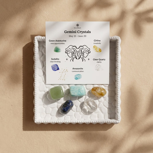 Gemini Zodiac Crystal Kit – Polished Tumble Stones for Clarity & Communication