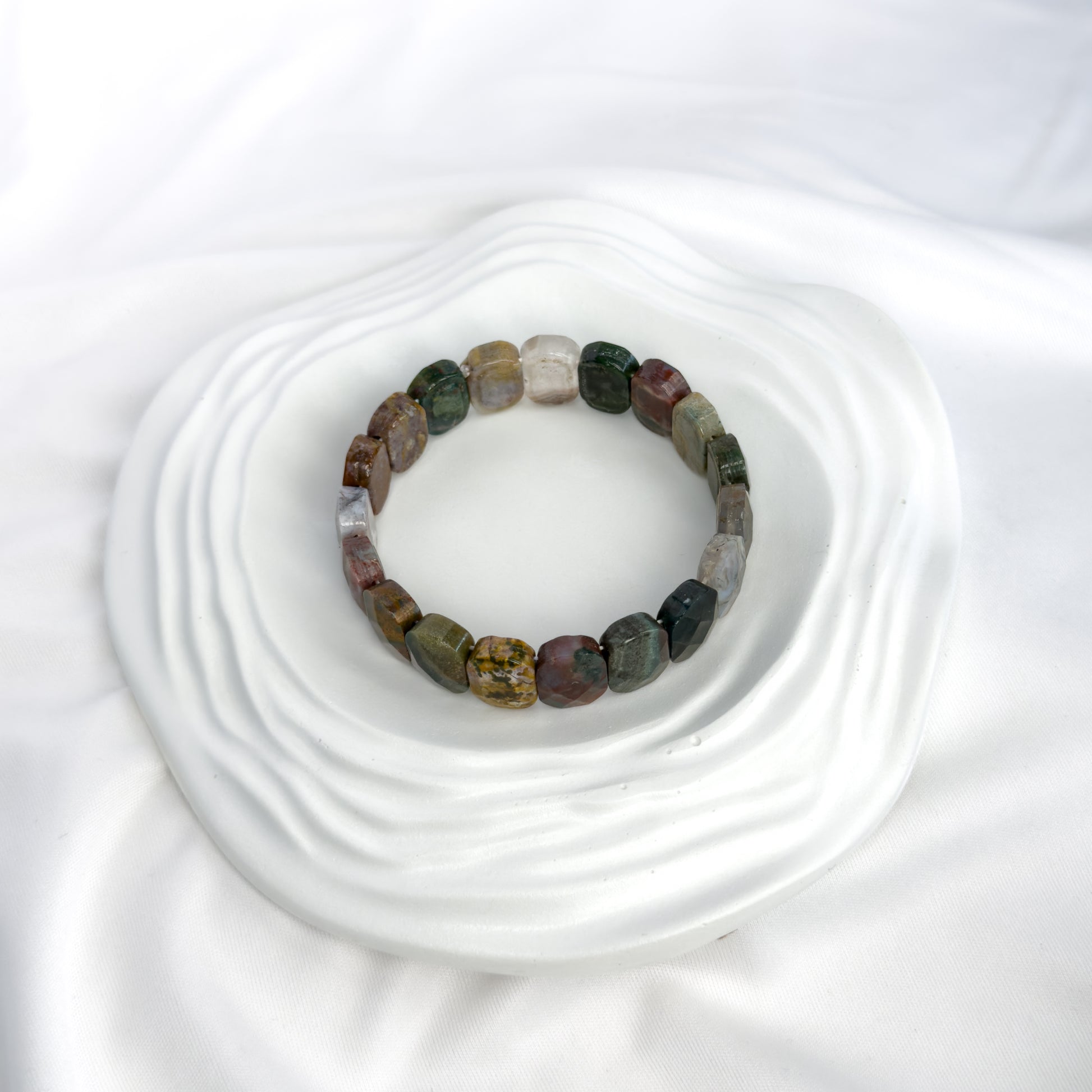 Indian Agate Bracelet – Faceted Oval Beads for Stability