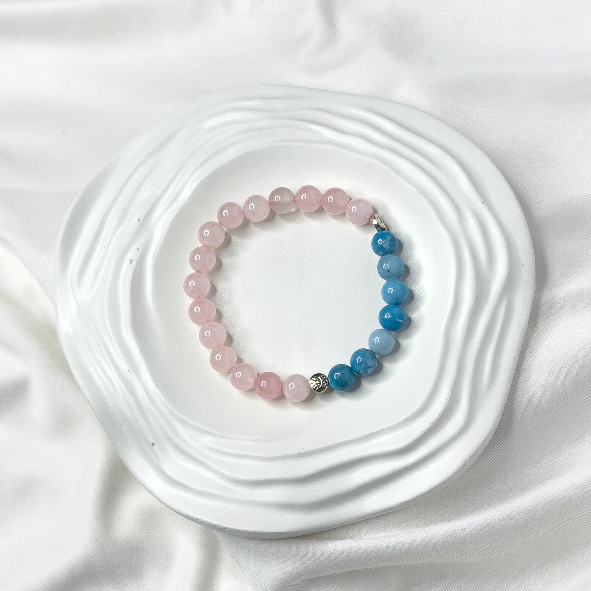 Calm Soul Bracelet – Rose Quartz & Larimar for Inner Peace