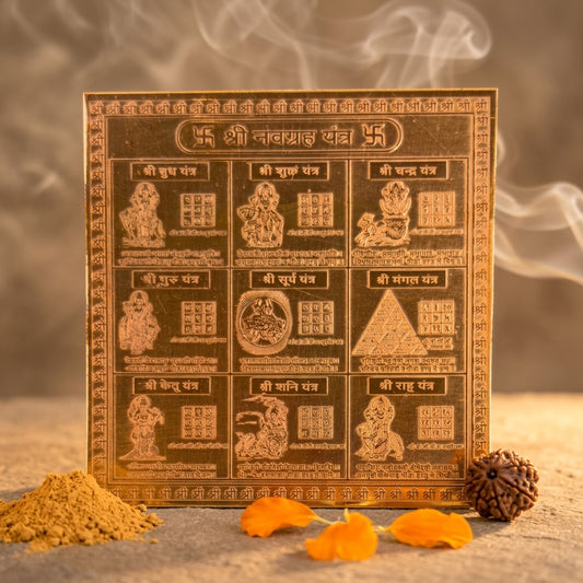 Navgraha Yantra – Framed Copper 4x4 Inch (Nine Planets)