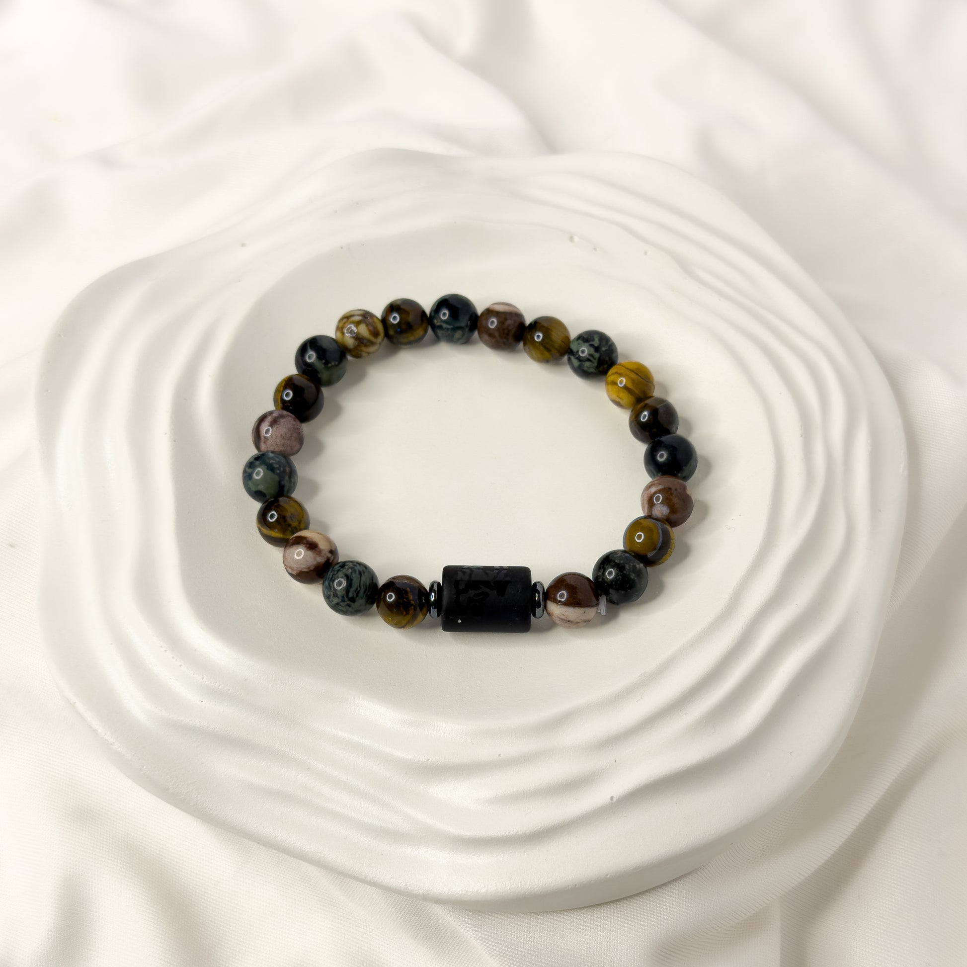 Sagittarius Zodiac Bracelet – Black Obsidian with Sagittarius Charm