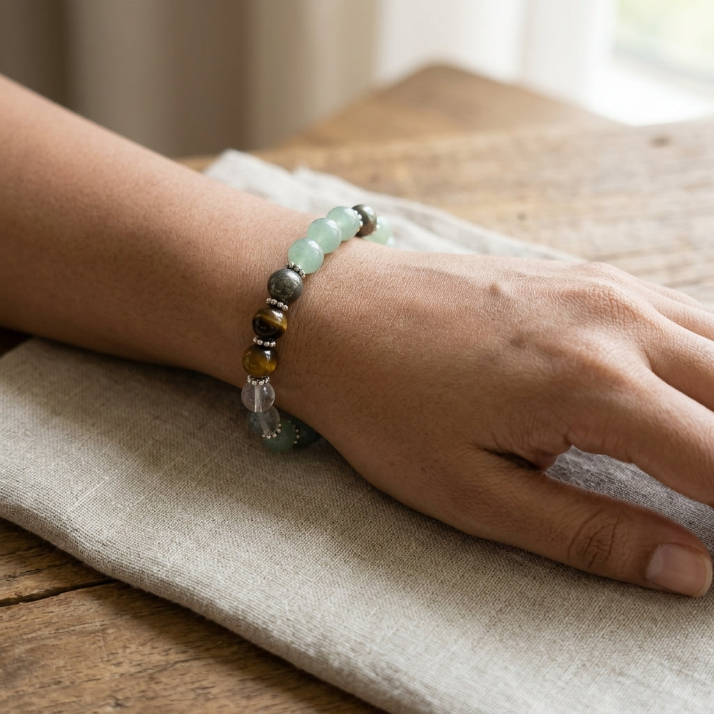 Money Attraction Bracelet – Citrine, Tiger's Eye & Green Aventurine