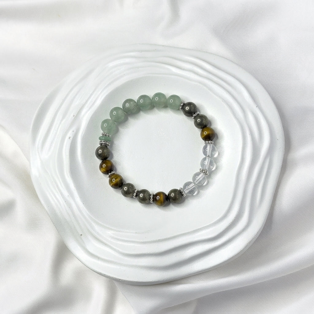 Money Attraction Bracelet – Citrine, Tiger's Eye & Green Aventurine