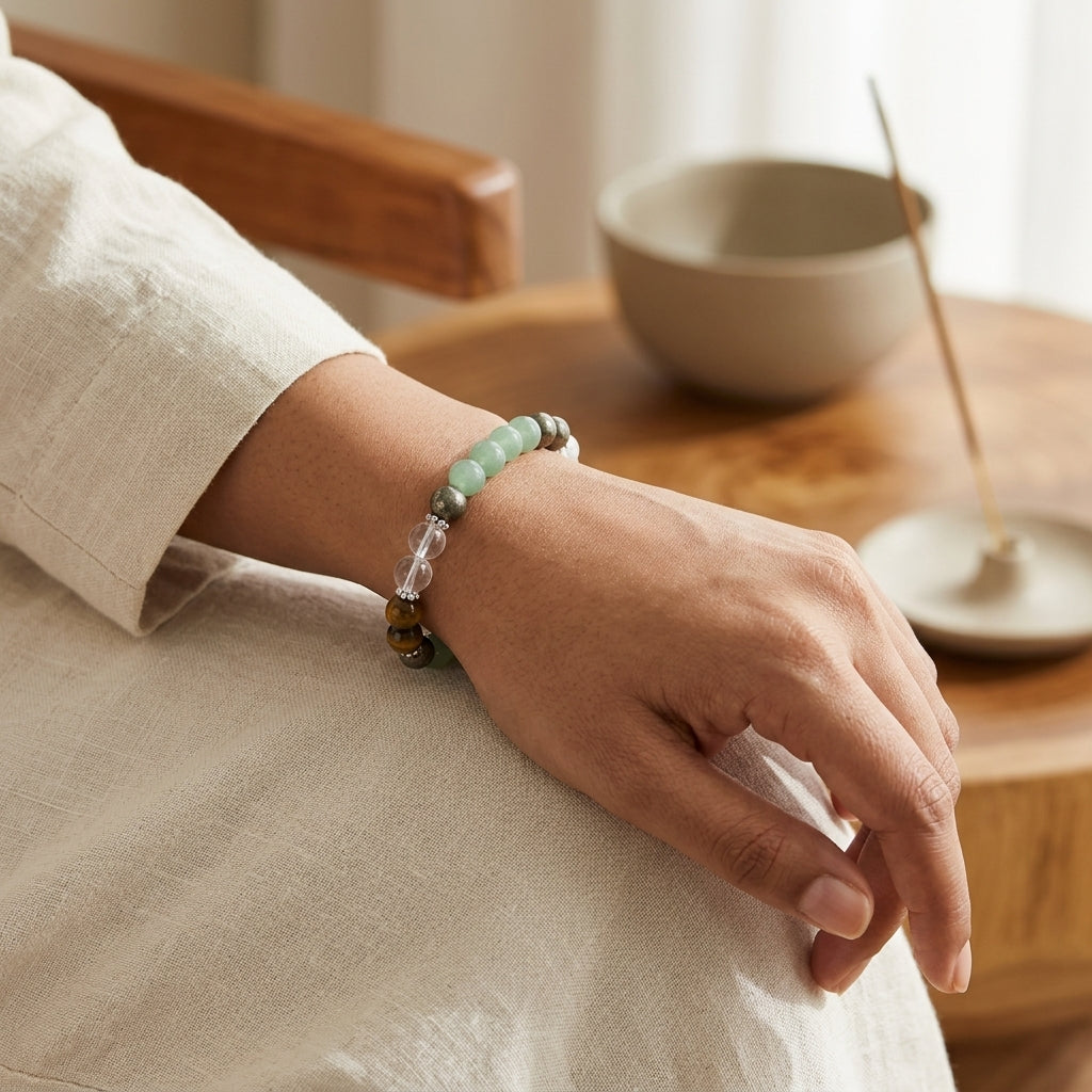 Money Attraction Bracelet – Citrine, Tiger's Eye & Green Aventurine