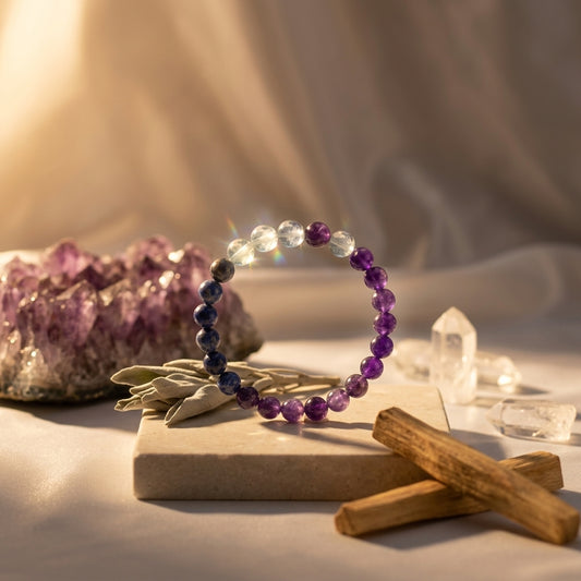 Calming Bracelet – Amethyst & Lepidolite for Peace of Mind