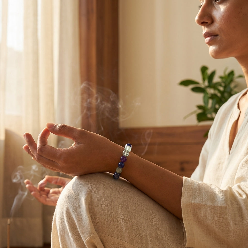 Calming Bracelet – Amethyst & Lepidolite for Peace of Mind