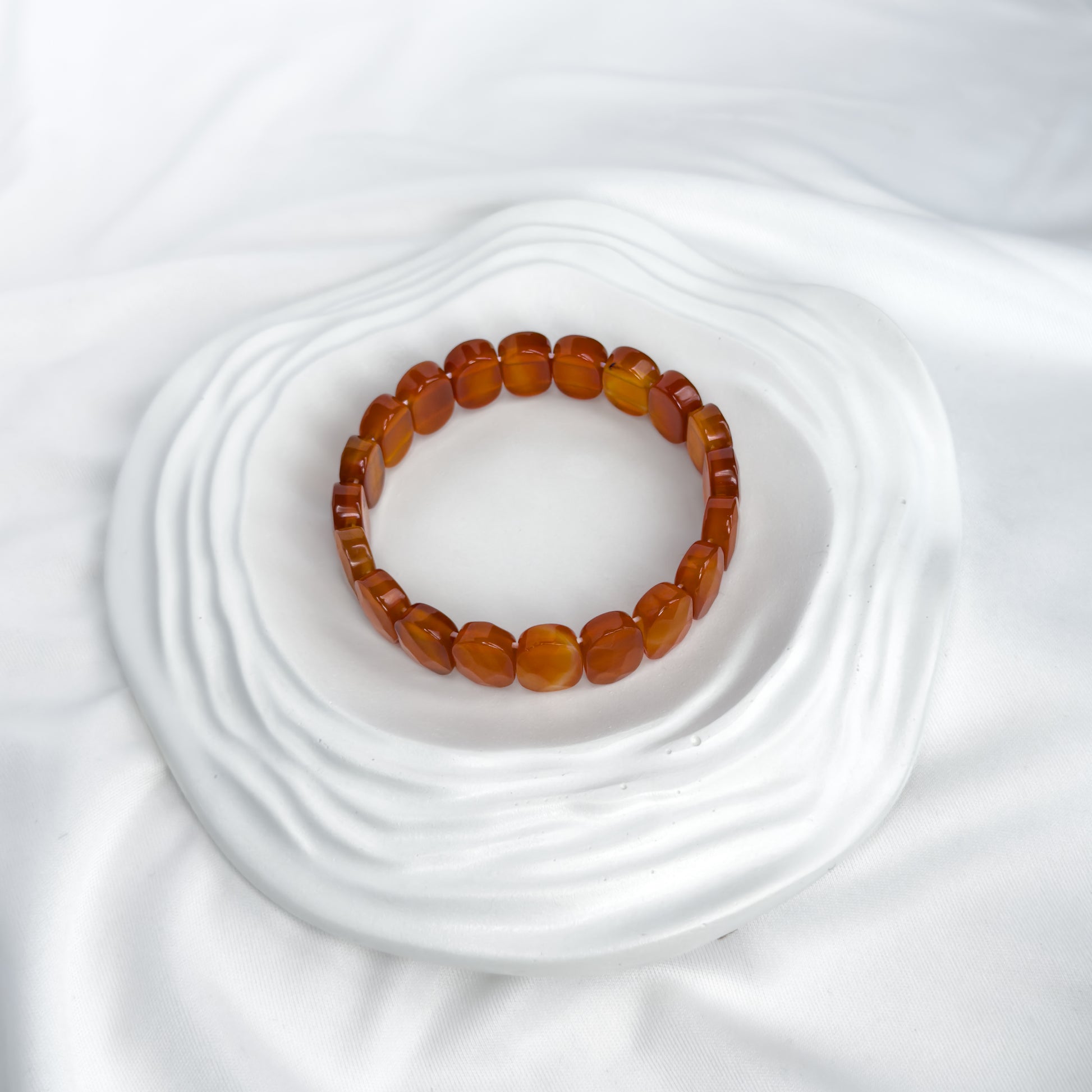 Carnelian Bracelet – Faceted Oval Beads for Confidence