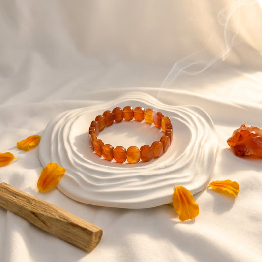Carnelian Bracelet – Faceted Oval Beads for Confidence