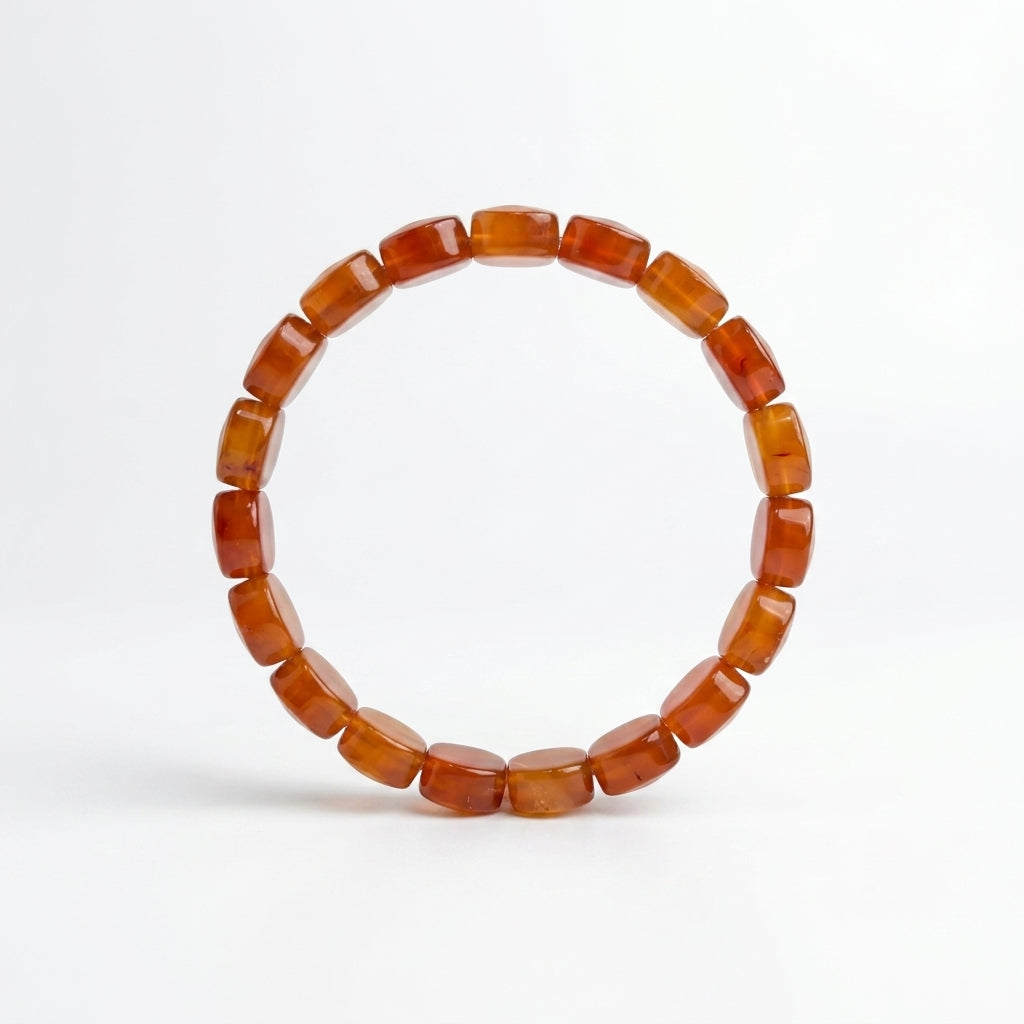 Carnelian Bracelet – Faceted Oval Beads for Confidence