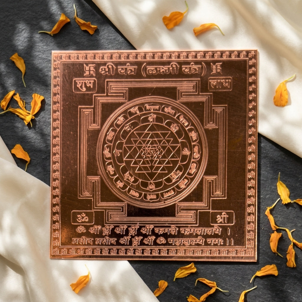 Shree Yantra – Framed Copper 4x4 Inch for Wealth