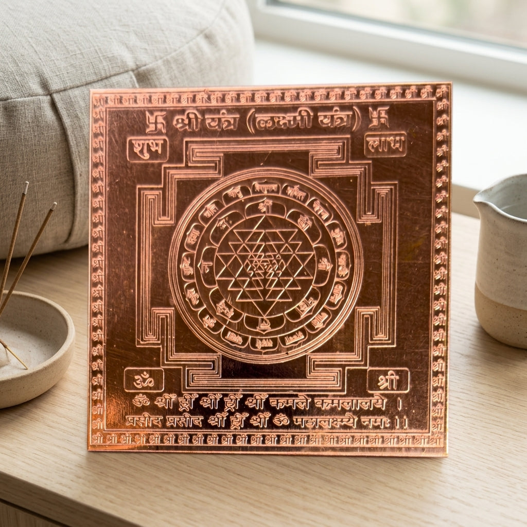 Shree Yantra – Framed Copper 4x4 Inch for Wealth