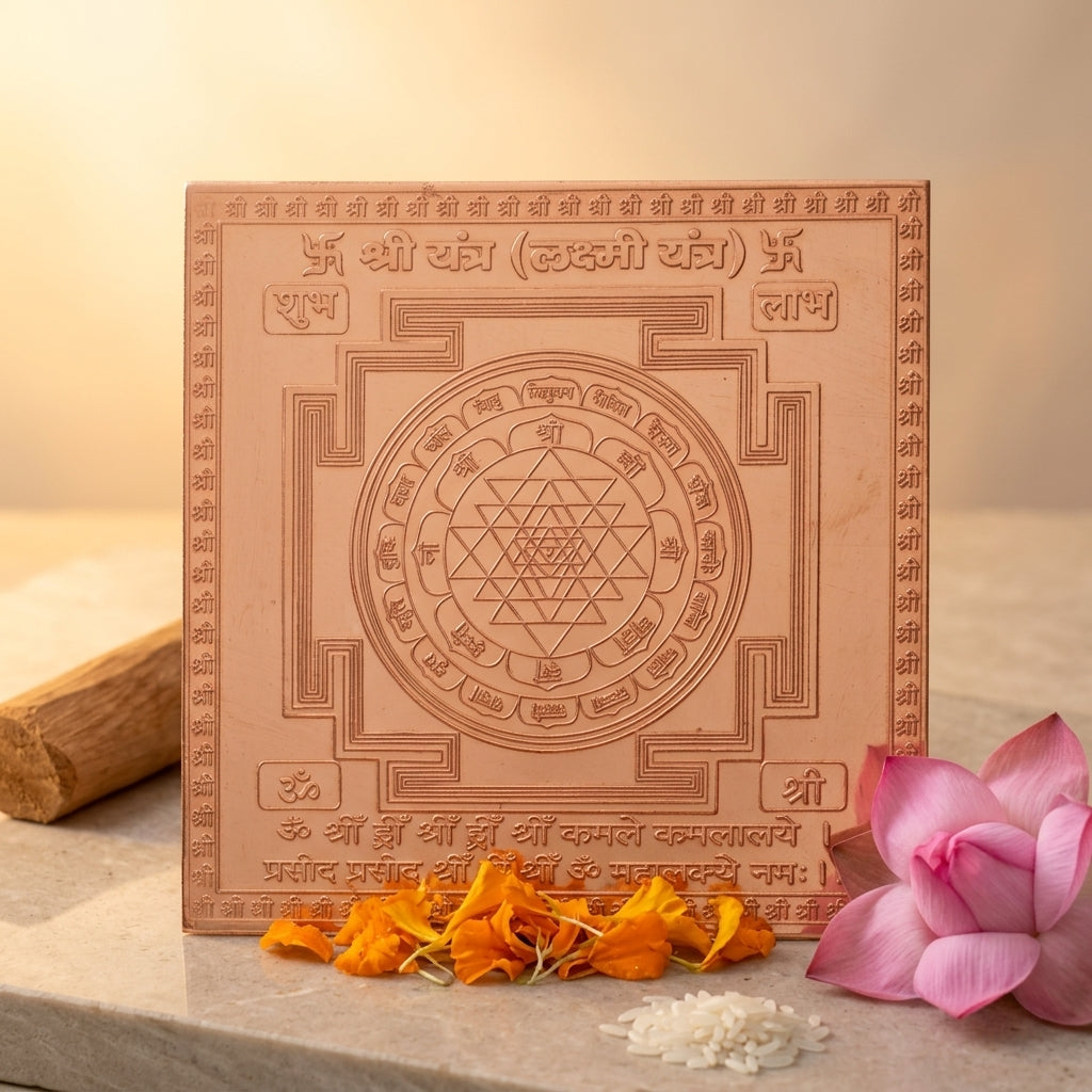 Shree Yantra – Framed Copper 4x4 Inch for Wealth