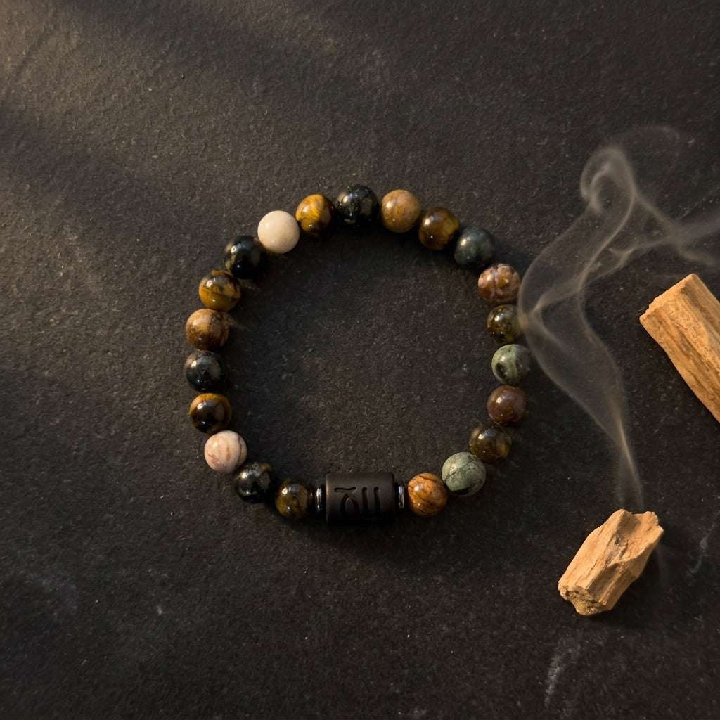 Virgo Zodiac Bracelet – Black Obsidian with Virgo Charm