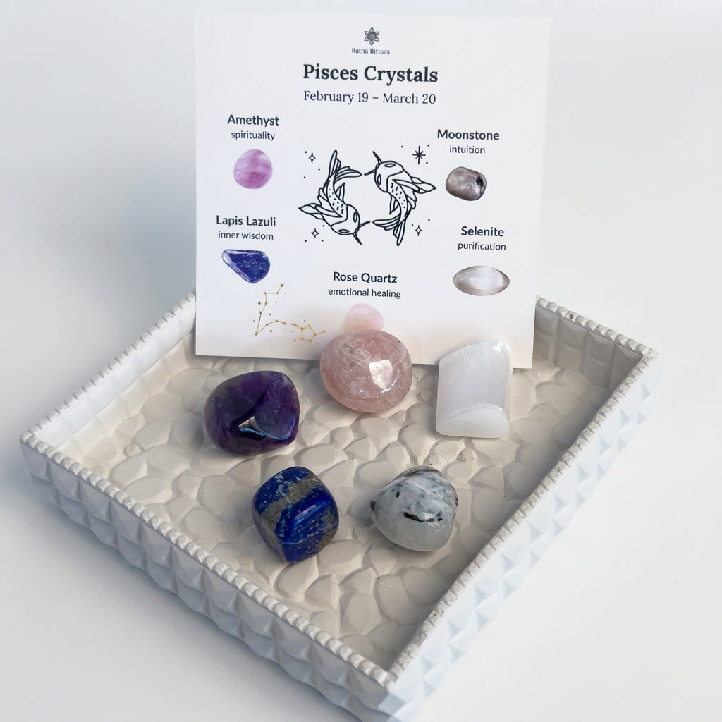 Pisces Zodiac Crystal Kit – Polished Tumble Stones for Peace & Spiritual Growth
