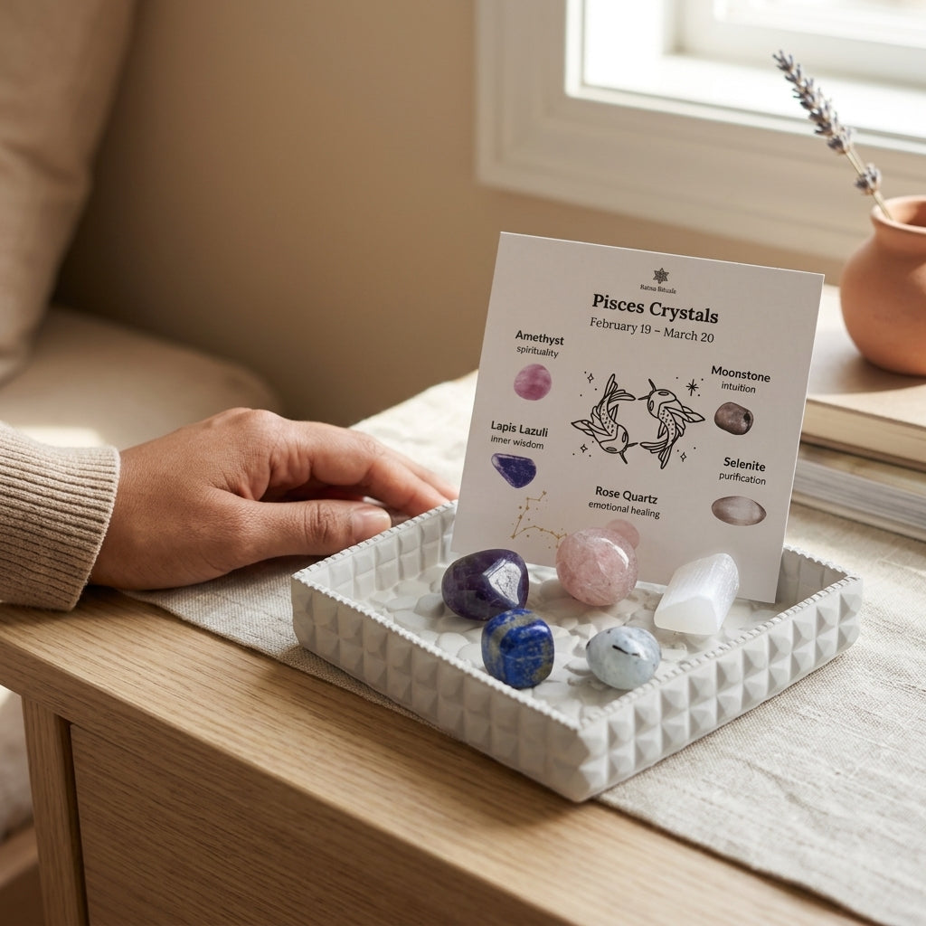 Pisces Zodiac Crystal Kit – Polished Tumble Stones for Peace & Spiritual Growth