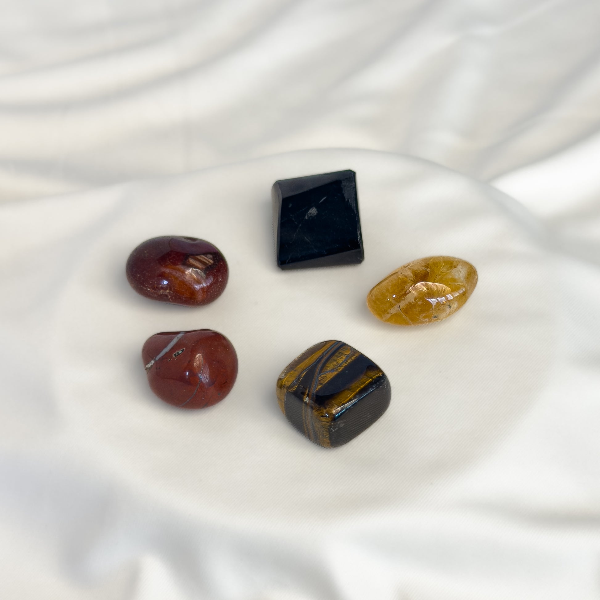Aries Zodiac Crystal Kit – Polished Tumble Stones for Courage & Energy