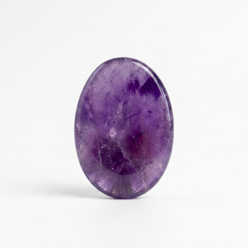 Amethyst Worry Stone for Calm Sleep & Stress Relief