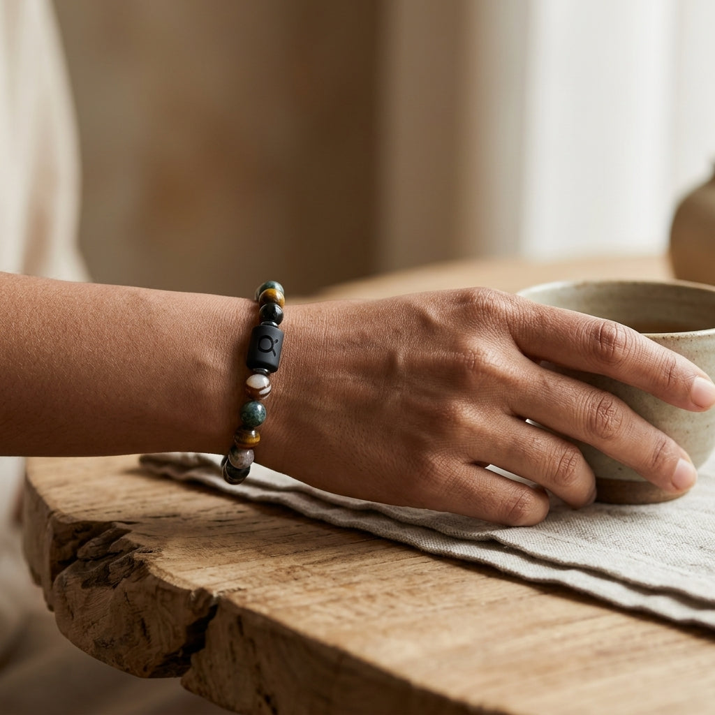 Taurus Zodiac Bracelet – Black Obsidian with Taurus Charm