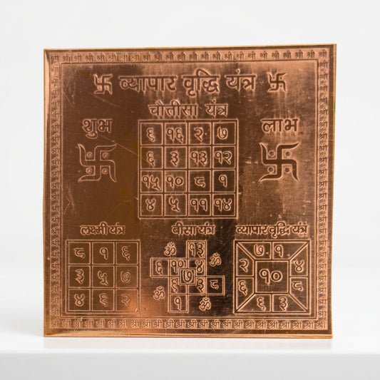 Vyapar Vriddhi Yantra – Framed Copper 4x4 Inch for Business Growth