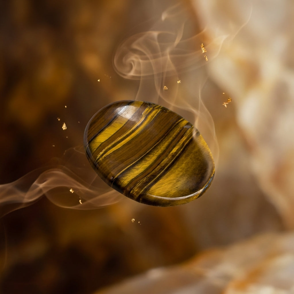Tiger's Eye Worry Stone for Confidence & Focus