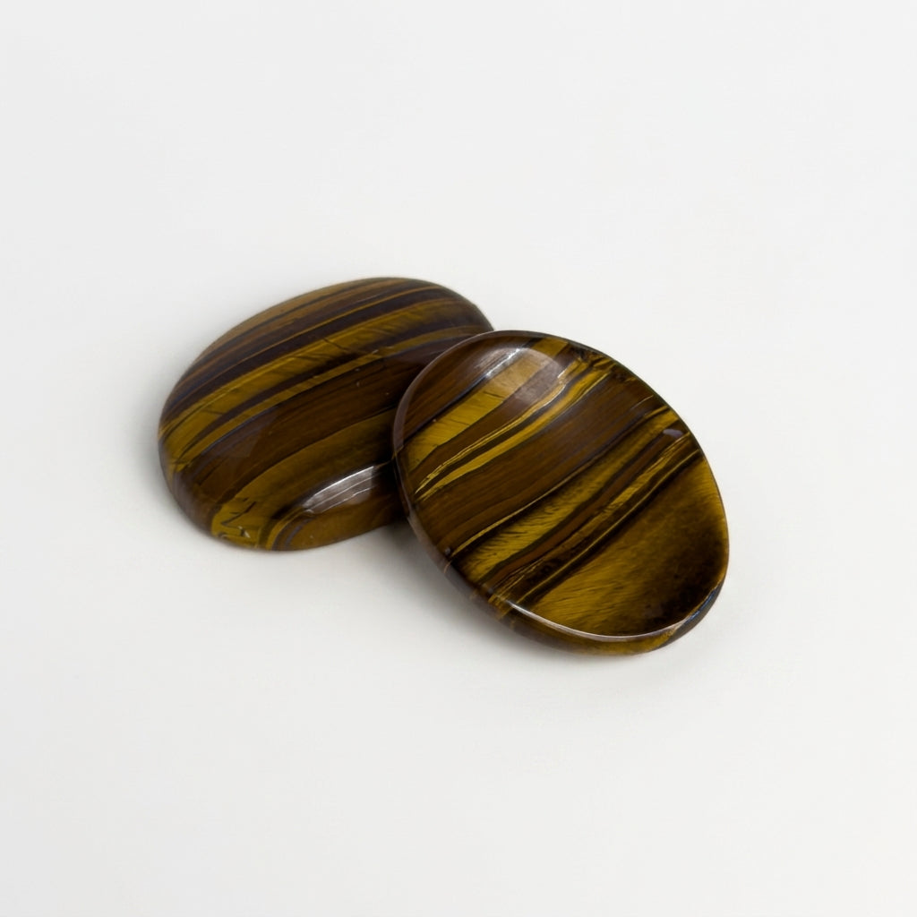 Tiger's Eye Worry Stone for Confidence & Focus