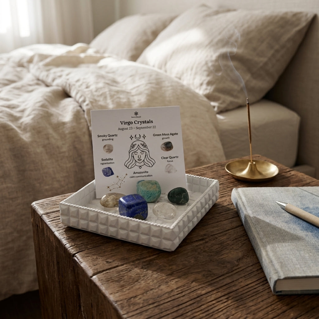 Virgo Zodiac Crystal Kit – Polished Tumble Stones for Focus & Grounding